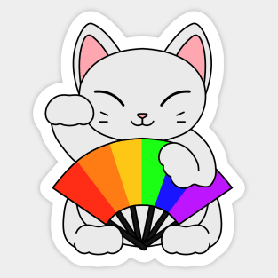 Rainbow Lucky Cat Sticker